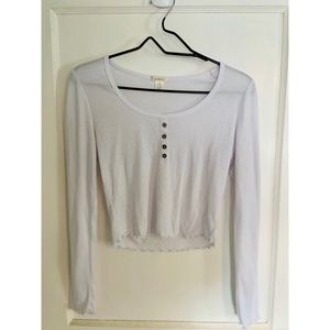White Ribbed Crop Top